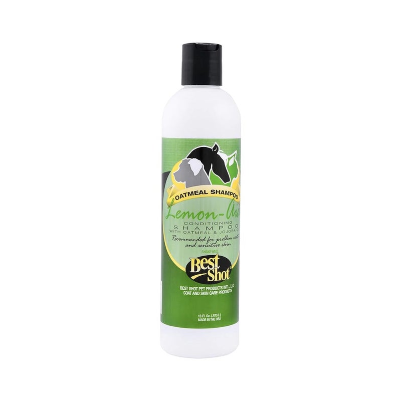 Best Shot Lemon-Aid Oatmeal Wash, Pet Shampoo for Dogs, Cats, and Horses, Ideal Pet Grooming Supplies, 16 Oz. - Image 1
